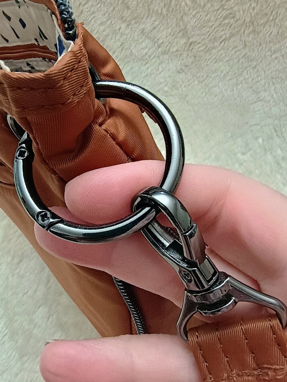 Lug Swivel Bag - Copper/Brown Quilted - Picture 7 of 13